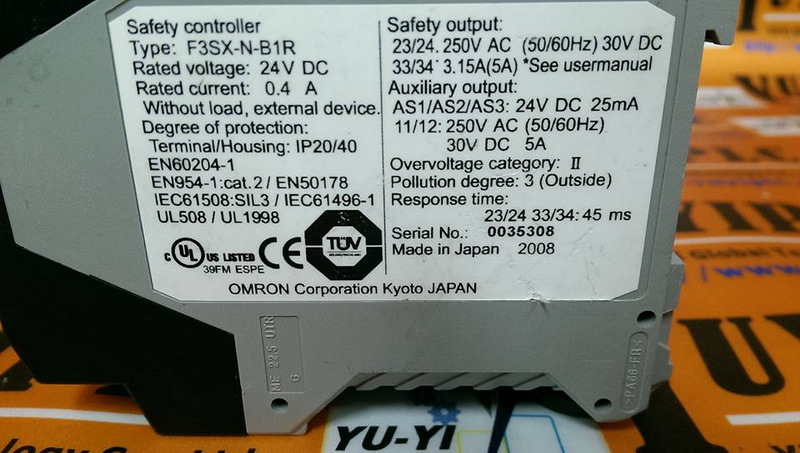 OMRON F3SX-N-B1R SAFETY CONTROLLER - PLC DCS SERVO Control MOTOR